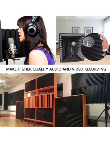 Paneles Acústicos de Espuma 2Pack 61x122cm Negro Aislante