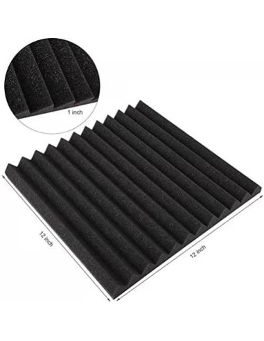 52 Paneles de Espuma Acústica 30x30x2.5cm Aislamiento Sonoro