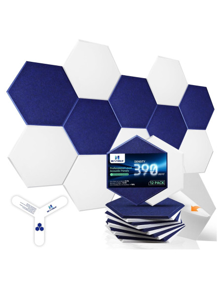 Paneles Acústicos Autoadhesivos Hexagonales 35.56x30.48cm