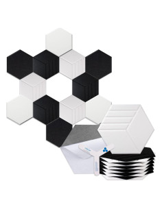 Paneles Acústicos Mollywell 12 Pcs Aislamiento Sonoro 35.56x30.48 cm