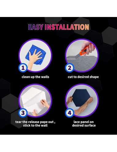 Paneles Acústicos Mollywell 12 Pcs Aislamiento Sonoro 35.56x30.48 cm