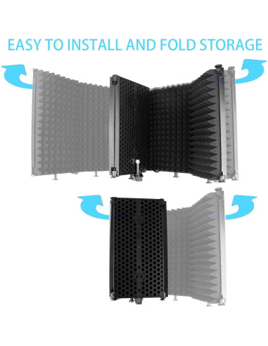 Escudo de Aislamiento de Micrófono WeiBonD 5 Paneles Plegables