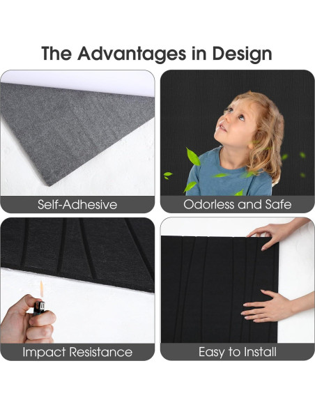 Paquete de 5 Paneles Acústicos Coume 119.4x60 cm Autoadhesivos Paquete de 5 Paneles Acústicos Coume 119.4x60 cm Autoadhesivos