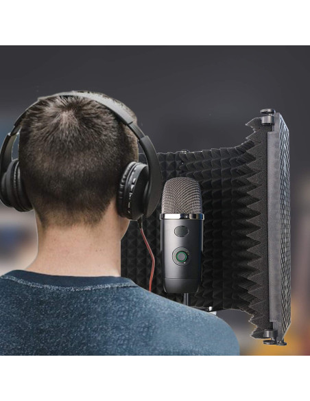 Escudo de Aislamiento de Micrófono WeiBonD 5 Paneles Plegables Escudo de Aislamiento de Micrófono WeiBonD 5 Paneles Plegables