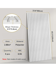 Paneles Acústicos Autoadhesivos TONOR 4 Piezas 120x60 cm 2