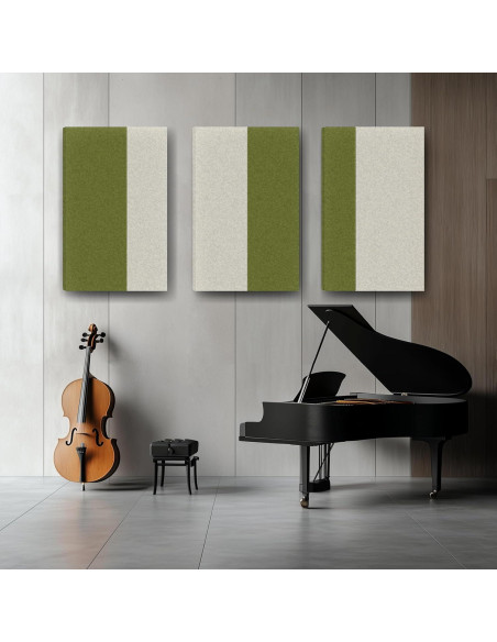 Paquete de 3 Paneles Acústicos de Tela Cosidos 90x60 cm Verde y Gris Paquete de 3 Paneles Acústicos de Tela Cosidos 90x60 cm Verde y Gris