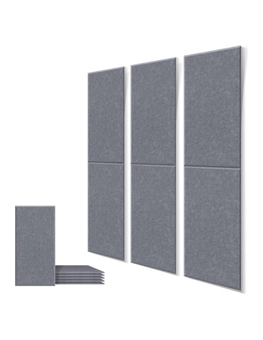 Paneles Acústicos Autoadhesivos 6 PCS 60x30 cm Alta Densidad Gris