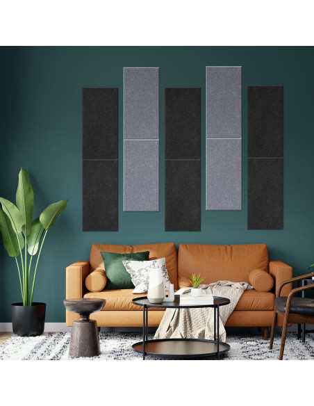 Paneles Acústicos Autoadhesivos 6 PCS 60x30 cm Alta Densidad Gris