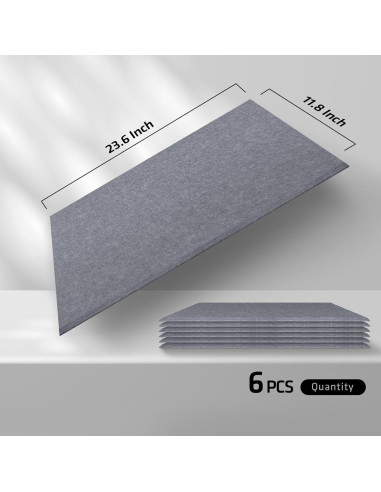 Paneles Acústicos Autoadhesivos 6 PCS 60x30 cm Alta Densidad Gris