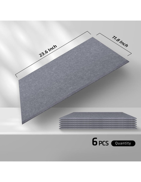 Paneles Acústicos Autoadhesivos 6 PCS 60x30 cm Alta Densidad Gris