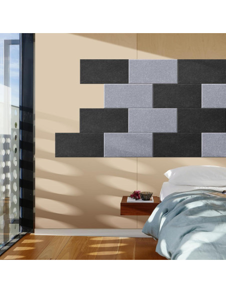 Paneles Acústicos Autoadhesivos 6 PCS 60x30 cm Alta Densidad Gris