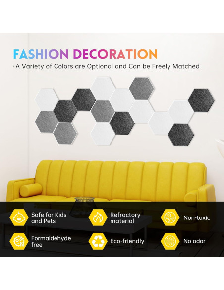 Paquete de 18 Paneles Acústicos RITOLLO 30.48x25.4 cm Gris