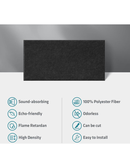 Paquete de 6 Paneles Acústicos DrKlang 60x30 cm Negro