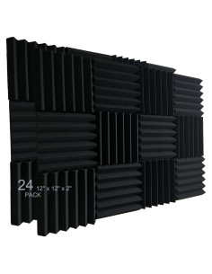 Espuma Acústica Negra Xinglong 30x30cm 24 Pack Aislamiento Sonoro