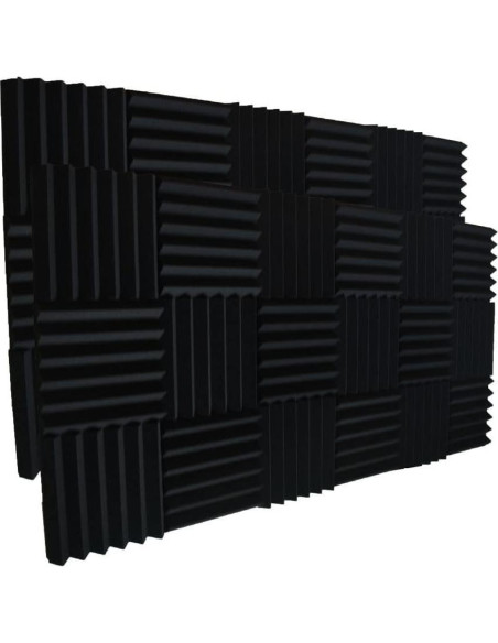 Espuma Acústica Negra Xinglong 30x30cm 24 Pack Aislamiento Sonoro