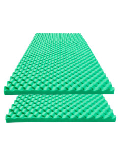 Paneles de Espuma Acústica 2 Pcs Verde 121.9x61x5.1 cm Ignífugos