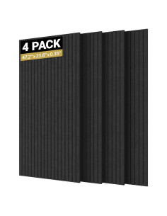 Paneles Acústicos TONOR 4 Piezas 120x60 cm Negro Autoadhesivos