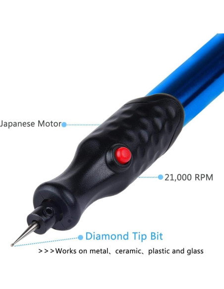 FOLAI Grabador Eléctrico para Joyería y Metal con Punta de Diamante