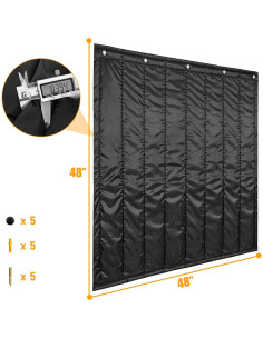 Manta Absorbente de Sonido Negra 121.92x121.92 cm 0.4 cm Grosor 2