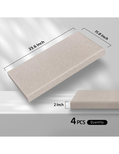 Panel Acústico de Fibra de Vidrio Lino 60x30 cm - 4 Piezas