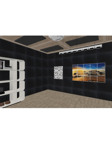 Paquete de 52 cintas adhesivas doble cara negras 2.54 cm x 30.48 cm