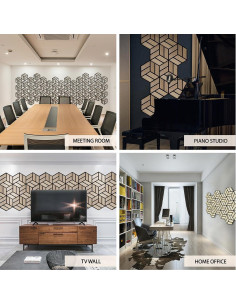 Paneles Acústicos Hexagonales Urban Decor 5 Piezas Gris 2