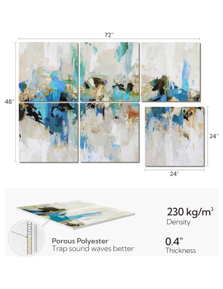 Paneles Acústicos Olanglab 6 Piezas 60x60cm Aislantes de Sonido