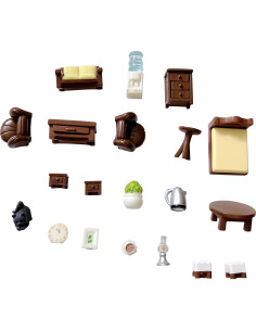 20pcs Mini Muebles de Resina Marrón para Casa de Muñecas 2