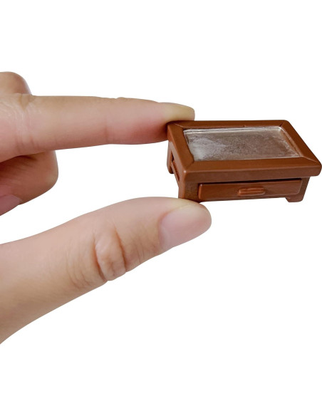 20pcs Mini Muebles de Resina Marrón para Casa de Muñecas