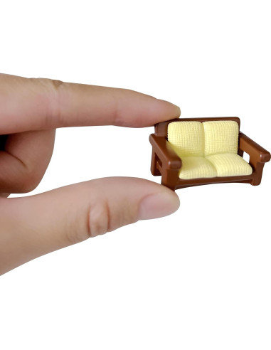 20pcs Mini Muebles de Resina Marrón para Casa de Muñecas