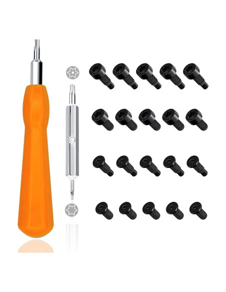 Kit de Tornillos y Destornillador Naranja para Timbre - 20 Pcs