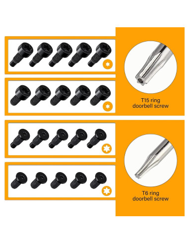 Kit de Tornillos y Destornillador Naranja para Timbre - 20 Pcs