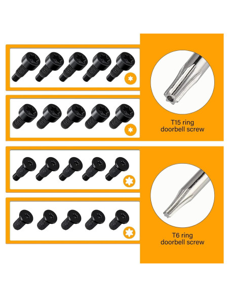 Kit de Tornillos y Destornillador Naranja para Timbre - 20 Pcs