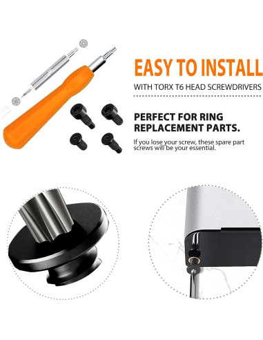 Kit de Tornillos y Destornillador Naranja para Timbre - 20 Pcs