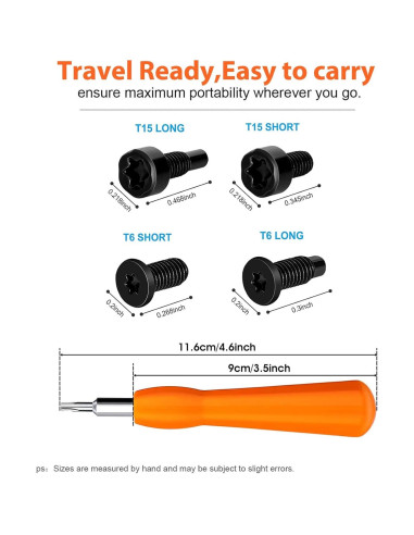 Kit de Tornillos y Destornillador Naranja para Timbre - 20 Pcs