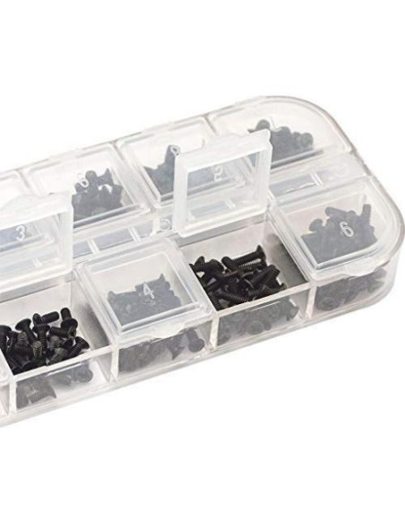 Kit de Tornillos Electrónicos Persberg 360pcs M2 M2.5 M3 Negro