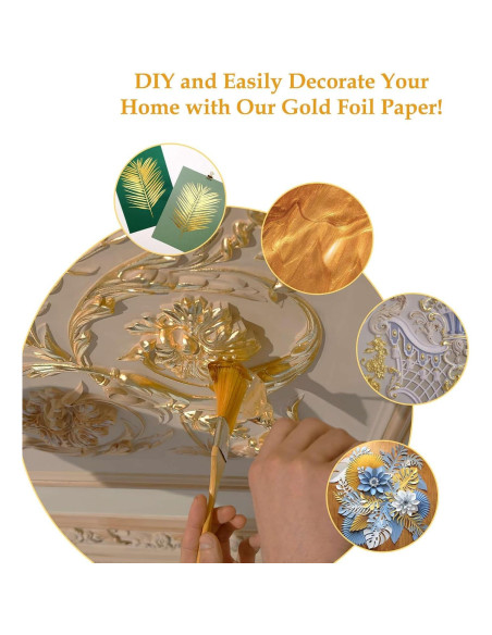 100 Hojas de Oro Comestible 24K 13.5x13.5 cm con Pinzas