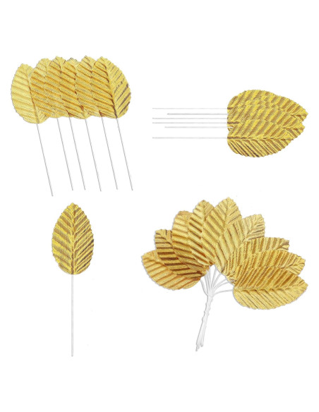 200 Hojas de Seda Artificial Doradas KALIONE para Decoración