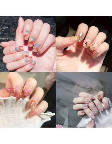 3 Piezas Copos de Hoja de Oro para Resina - Oro, Plata, Cobre