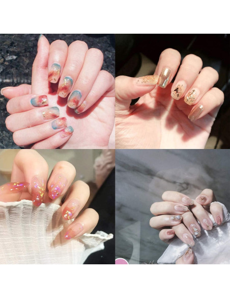 3 Piezas Copos de Hoja de Oro para Resina - Oro, Plata, Cobre