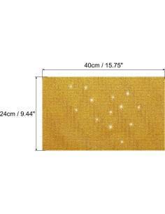 Hoja de Cristales Brillantes Autoadhesiva MECCANIXITY 40x24cm Oro 2