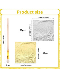 100 Hojas de Foil Dorado y Plateado 14x14 cm para Manualidades 2