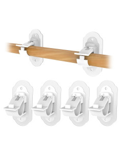 Soportes de Barra de Cortina Adhesivos KEAMIMU 4 Pcs Blanco