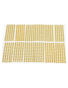 Gemas Adhesivas Doradas AoneFun 6MM - 780 Pcs para Manualidades