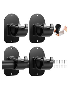 Soporte de Varilla de Cortina Autoadhesivo Cadorasty 4PCS Negro