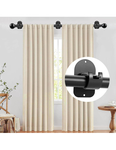 Soporte de Varilla de Cortina Autoadhesivo Cadorasty 4PCS Negro