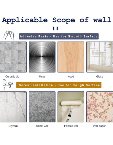 Soporte de Barra de Cortina Adhesivo Codoule 8 Piezas Transparente