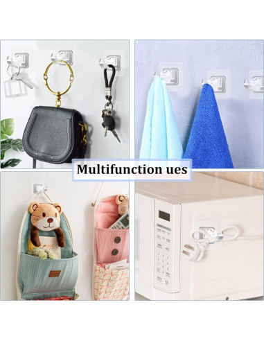 Soporte de Barra de Cortina Adhesivo Codoule 8 Piezas Transparente