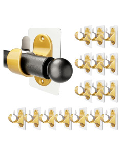 16 Soportes Autoadhesivos para Barra de Cortina Dorado - 8.2kg