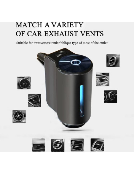Difusor de Aromas para Carro Inteligente con 3 Modos Ajustables Difusor de Aromas para Carro Inteligente con 3 Modos Ajustables